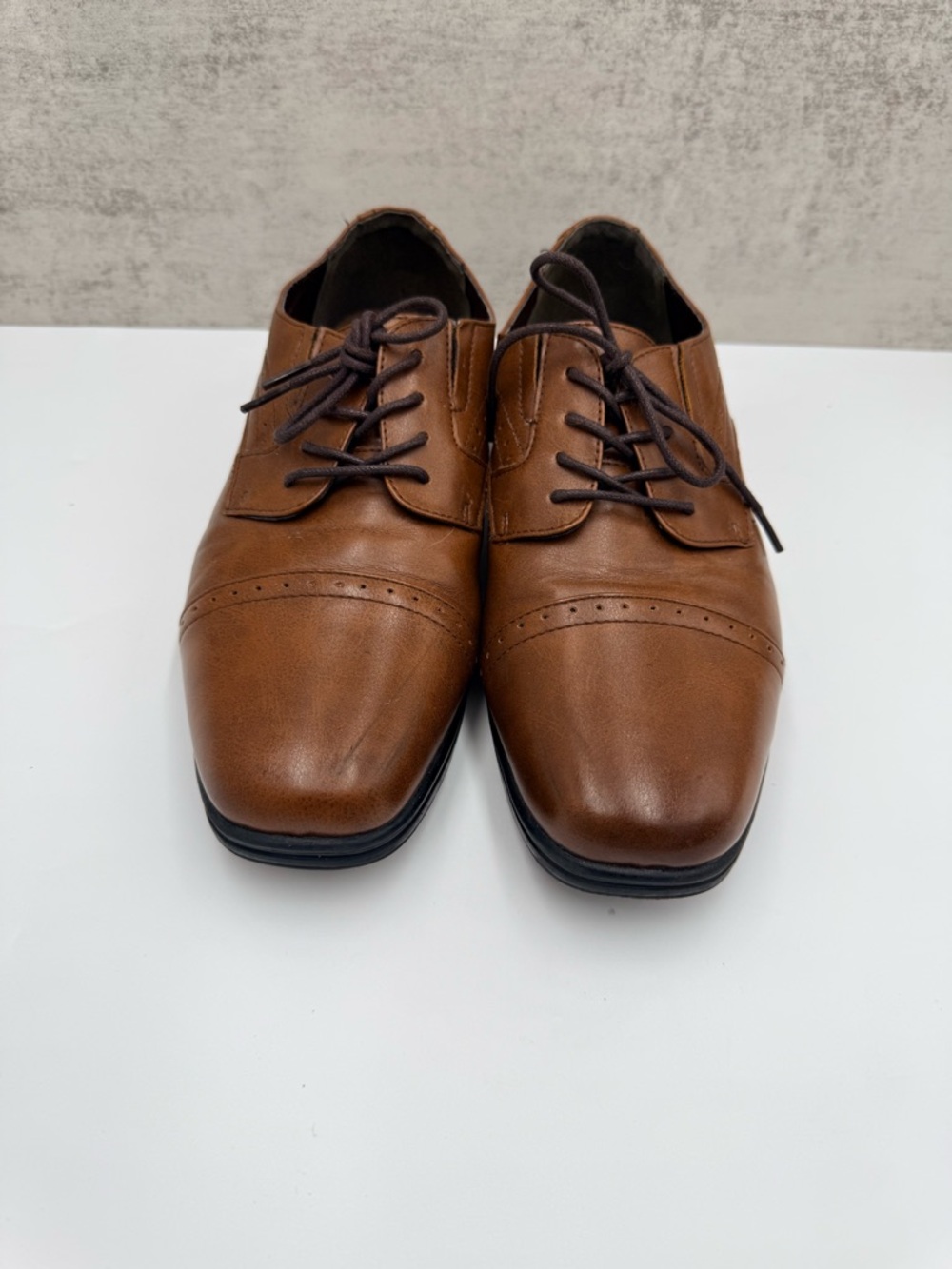 Stafford Dane Jr Brown Cap Toe Oxford Dress Shoes Mens Size 7M